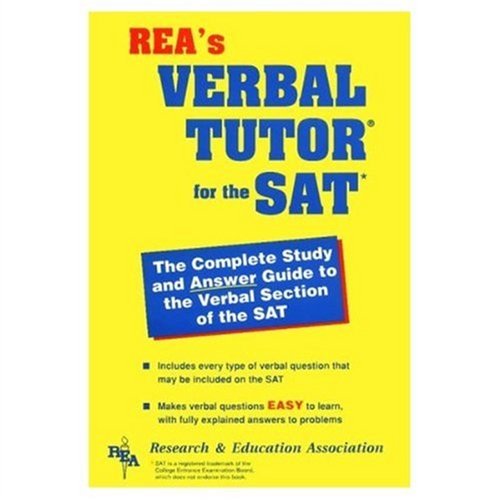 Sat Verbal Tutor (REA)  The Best Test Prep for the SAT (SAT PSAT ACT (College Admission) Prep),Used