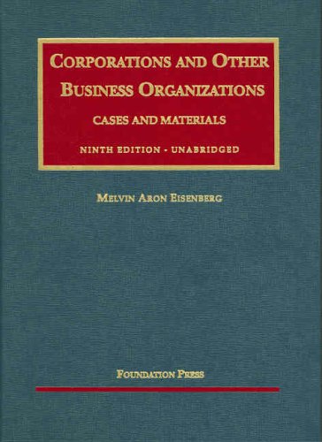 Corporations and Other Business Organizations Cases and Materials, Ninth Edition,Used
