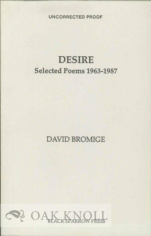 Desire: Selected Poems, 19631987,Used