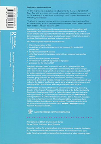 Introduction To Environmental Impact Assessment (Natural and Built Environment Series),Used
