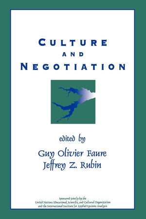Culture And Negotiation: The Resolution Of Water Disputes,New
