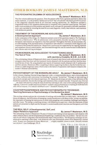 The Narcissistic and Borderline Disorders: An Integrated Developmental Approach,Used