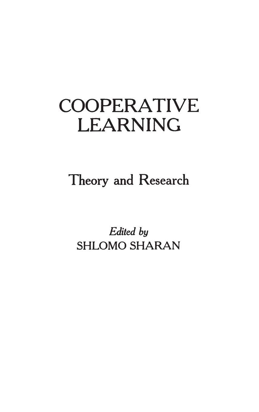 Cooperative Learning: Theory and Research,Used