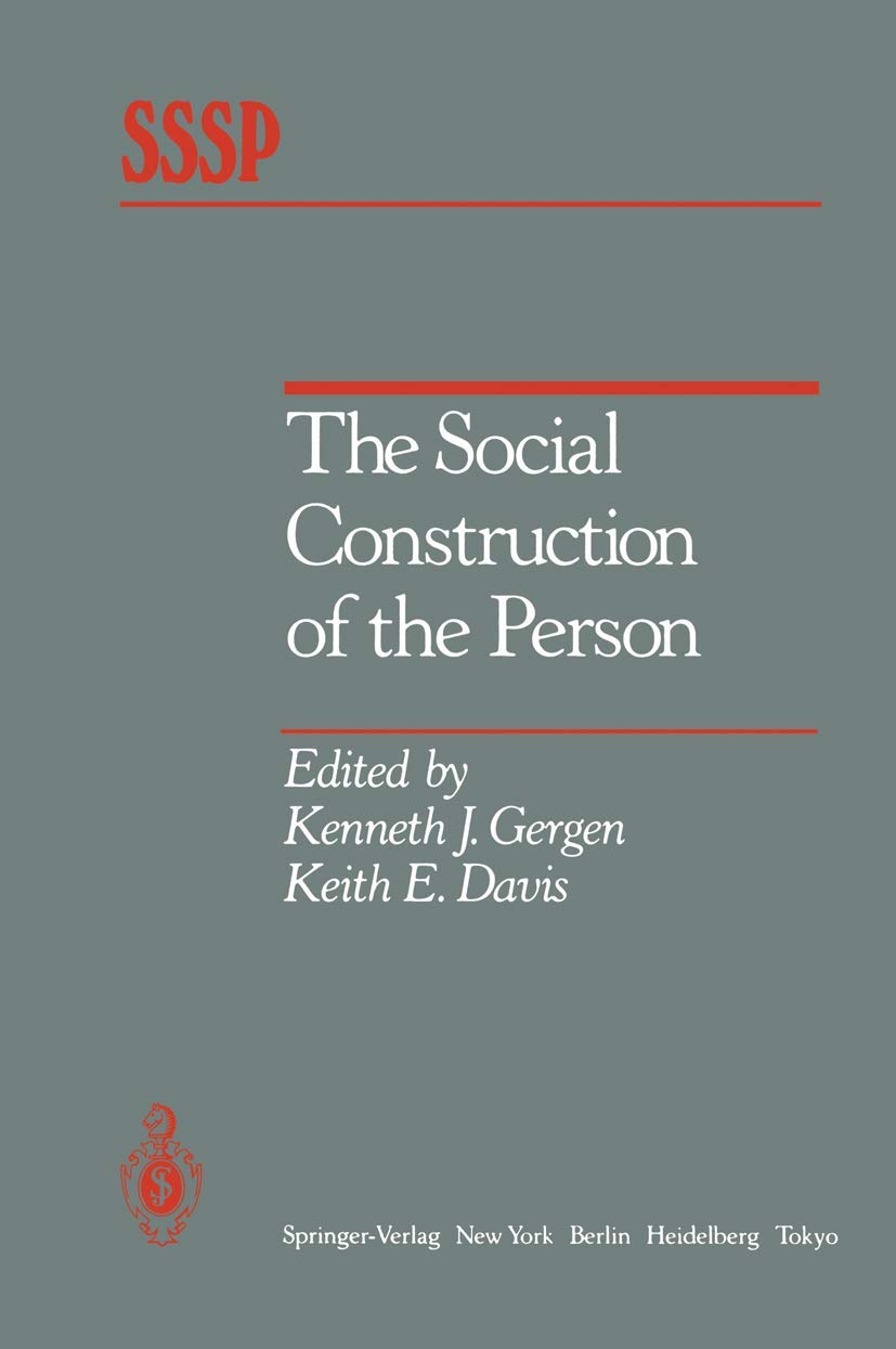 The Social Construction Of The Person (Springer Series In Social Psychology),Used