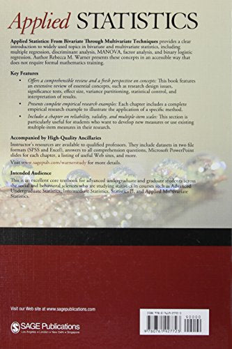 Applied Statistics: From Bivariate Through Multivariate Techniques,Used