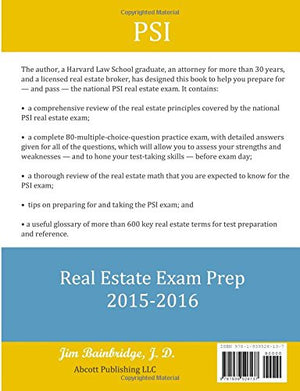 PSI Real Estate Exam Prep 20152016: The Definitive Guide to Preparing for the National PSI Real Estate Exam,Used