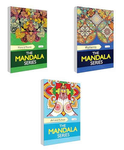 Art & Culture, Flora & Fauna And Patterns - The Mandala Series :- Colouring Book For Adults, Relaxation And Mindfulness Coloring, Book For Stress Relief | Pack Of 3 Colouring Books
