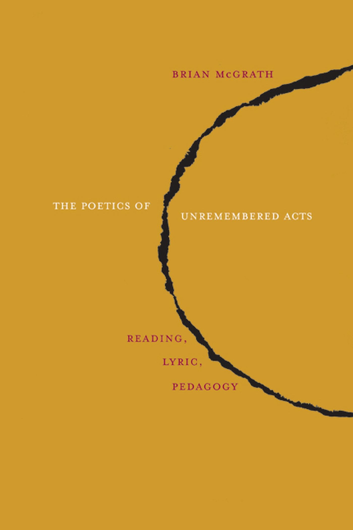 The Poetics of Unremembered Acts: Reading, Lyric, Pedagogy,Used