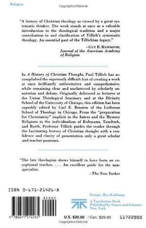A History of Christian Thought (Touchstone Books),Used