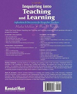 INQUIRING INTO TEACHING AND LEARNING: EXPLORATIONS AND DISCOVERIES FOR PROSPECTIVE TEACHERS,New