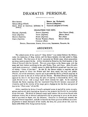 King Arthur (The British Worthy): English Language Edition, Vocal Score (Kalmus Edition),Used