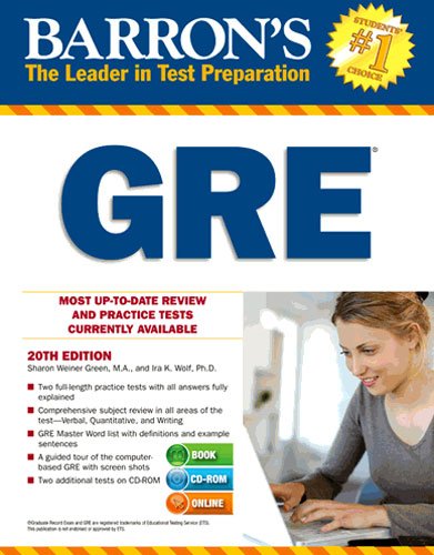 Barron's GRE with CDROM,Used
