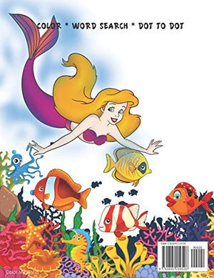 Mermaid Activity Book Girls 68: Cute Nautical Themed Color, Dot to Dot, and Word Search Puzzles Provide Hours of Fun For Creati,Used