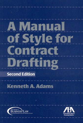 Manual of Style for Contract Drafting,Used