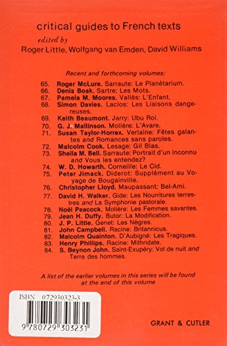 Genet: Les Negres (Critical Guides to French Texts),Used