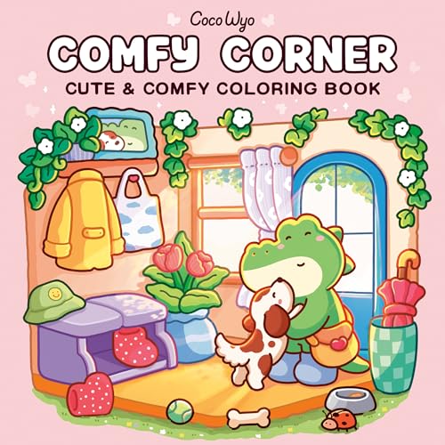 Comfy Corner: Coloring Book For Adults And Kids (Cozy Spaces Coloring)