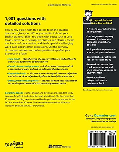 Grammar: 1,001 Practice Questions For Dummies,Used