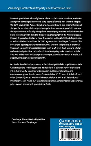 Patent Intensity and Economic Growth (Cambridge Intellectual Property and Information Law, Series Number 38),Used