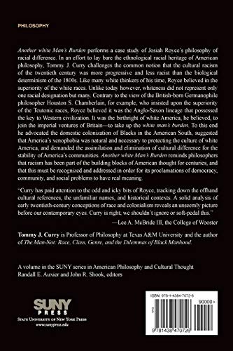 Another White Man'S Burden (Suny Series In American Philosophy And Cultural Thought)