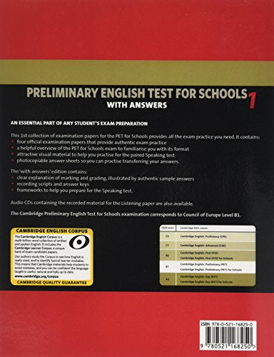 Cambridge Preliminary English Test for Schools 1 Student's Book with Answers: Official Examination Papers from University of Cam,Used