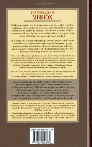 The Message of Mission: The Glory of Christ in All Time and Space,Used