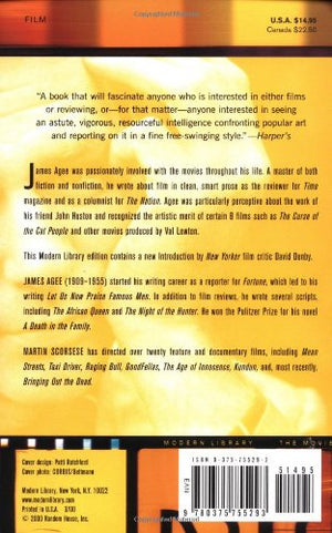 Agee on Film: Criticism and Comment on the Movies (Modern Library the Movies),Used
