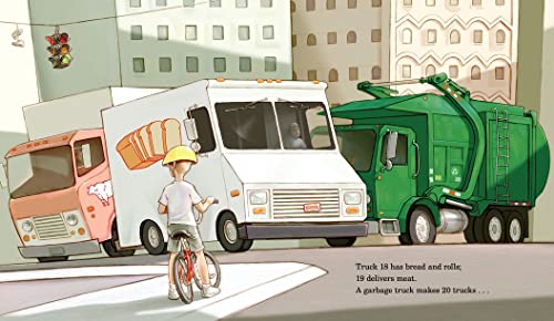 Twenty Big Trucks In The Middle Of The Street-used