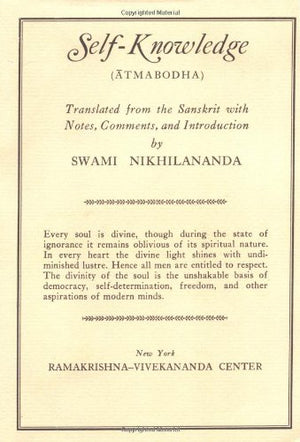 Selfknowledge: Atmabodha,New