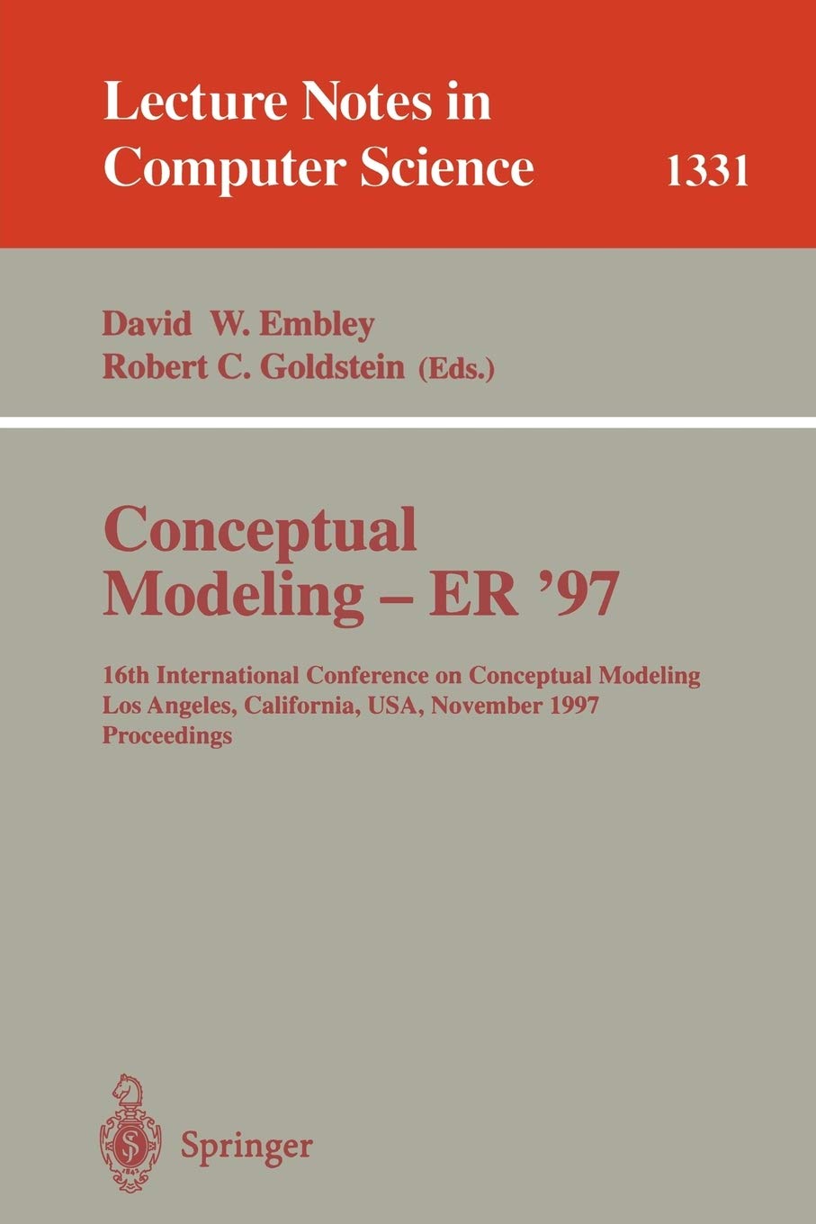 Conceptual Modeling  ER '97: 16th International Conference on Conceptual Modeling, Los Angeles, CA, USA, November 35, 1997. Pr,Used