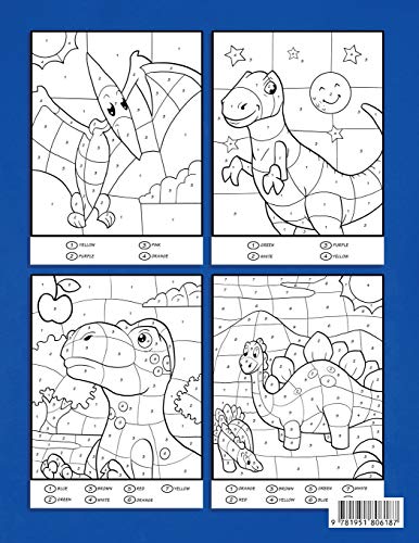Dinosaur Color By Numbers: Coloring Book for Kids Ages 48,Used