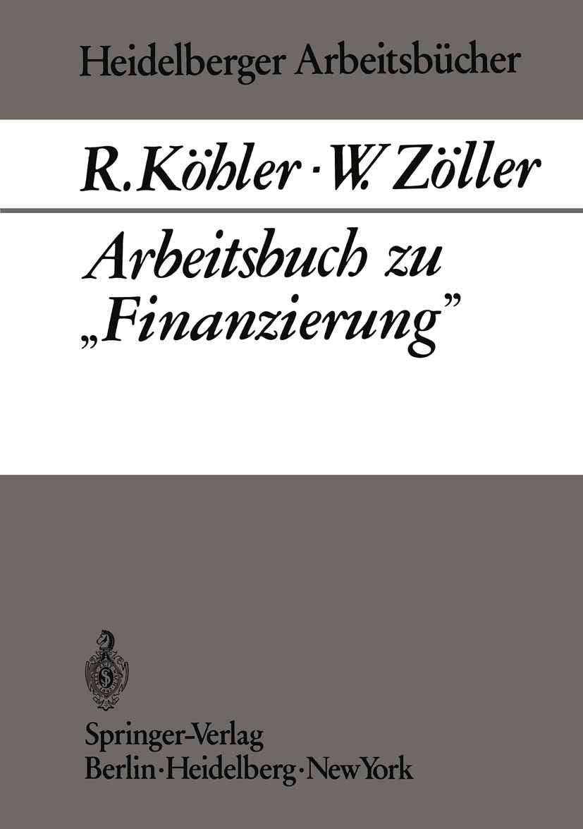 Arbeitsbuch Zu Finanzierung (Heidelberger Arbeitsbcher, 3) (German Edition),Used