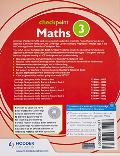 Cambridge Checkpoint Maths Student's Book 3,Used
