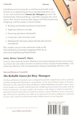 Finance for Managers (Harvard Business Essentials),Used