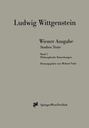 Wiener Ausgabe Studien Texte: Band 1: Philosophische Bemerkungen (German Edition),Used
