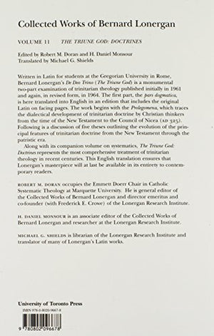 The Triune God: Doctrines (Collected Works of Bernard Lonergan),Used