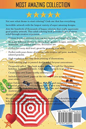 Beach Life Coloring Book: An Adult Coloring Book Featuring Fun and Relaxing Beach Vacation Scenes, Peaceful Ocean Landscapes and,Used
