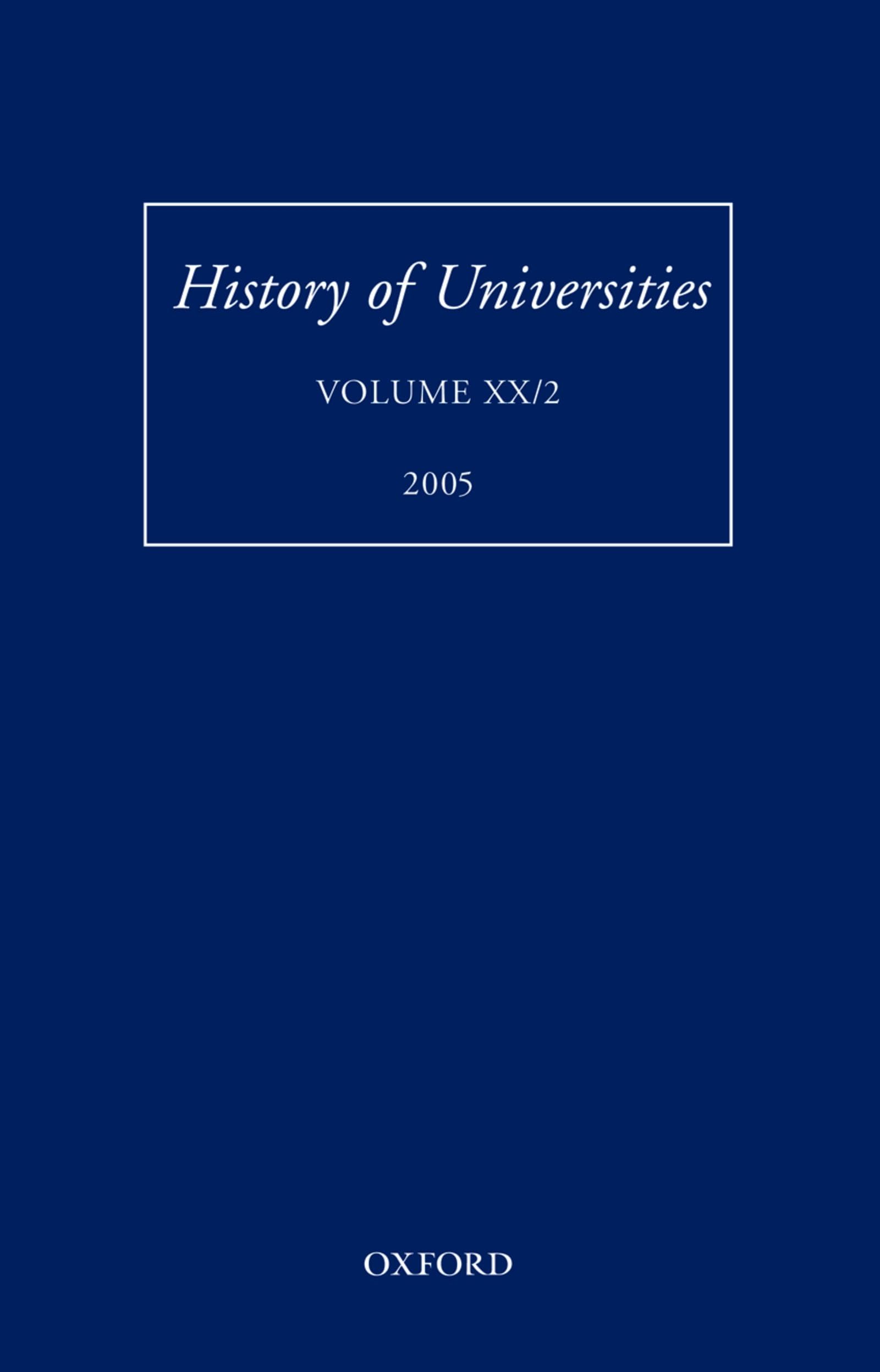 History of Universities: Volume XX/2 (History of Universities Series),New