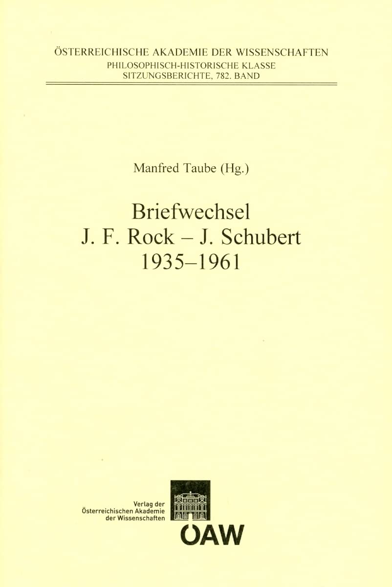 Briefwechsel Joseph Franz Rock mit Johannes Schubert 19351961 (Sitzungsberichte Der Phil.hist. Klasse) (German Edition),Used