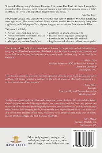Insiders Talk: How to Successfully Lobby State Legislatures: Guide to State Legislative Lobbying, 4th Edition  Revised, Updated,Used