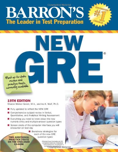 Barron's New GRE with CDROM,Used