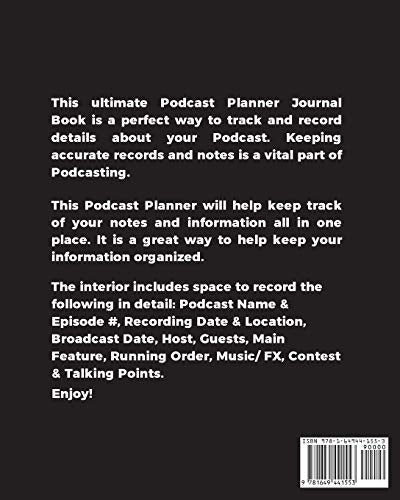 Podcast Planner: Daily Plan Your Podcasts Episodes Goals & Notes, Podcasting Journal, Keep Track, Writing & Planning Notebook, I,Used