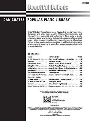 Dan Coates Popular Piano Library  Beautiful Ballads,Used