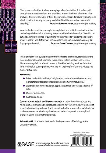 Conversation Analysis And Discourse Analysis: A Comparative And Critical Introduction