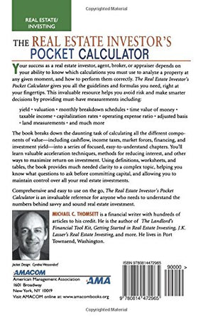 The Real Estate Investor's Pocket Calculator: Simple Ways to Compute Cashflow, Value, Return, and Other Key Financial Measuremen,Used