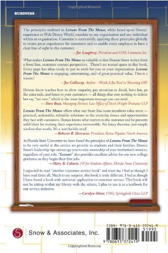 Lessons from the Mouse: A Guide for Applying Disney World's Secrets of Success to Your Organization, Your Career, and Your Life,New