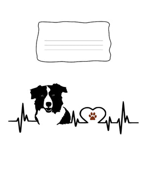 Composition Notebook: Border Collie Heartbeat EKG Heart Line,Used