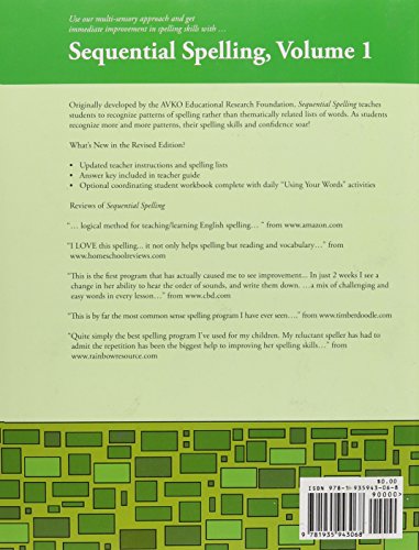 Sequential Spelling 1: Teacher's Guide,New