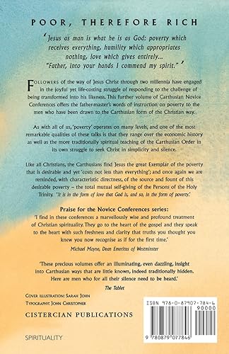 Poor, Therefore Rich: Carthusian Novice Conferences (Cistercian Studies Series) (Volume 184),Used