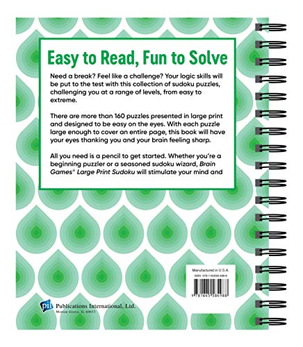 Brain Games  Large Print Sudoku (Swirls),Used