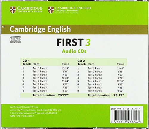 Cambridge English First 3 Audio CDs (FCE Practice Tests),Used